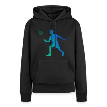 Badminton Badminton Joueurs de badminton Femmes - Sweat à capuche Premium bio Femme - noir - Devant - Julia (174cm)