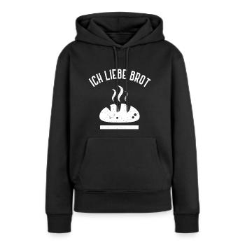 Ich Liebe Brot Bäcker Brotliebe Backen Hobbybäcker - Frauen Premium Bio Hoodie - Schwarz - Vorne - Julia (174cm)