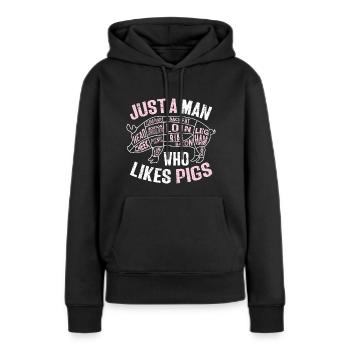 Butcher Butcher Butcher Butcher’s Gift - Sweat à capuche Premium bio Femme - noir - Devant - Julia (174cm)