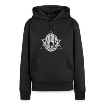 IM ABFALL VERTRAUEN WIR - Frauen Premium Bio Hoodie - Schwarz - Vorne - Julia (174cm)