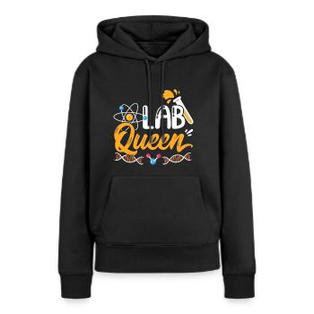 Labor Laborantin Lab Queen - Frauen Premium Bio Hoodie - Schwarz - Vorne - Julia (174cm)