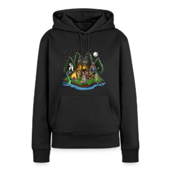 Kryptozoologie Kryptiden - Frauen Premium Bio Hoodie - Schwarz - Vorne - Julia (174cm)