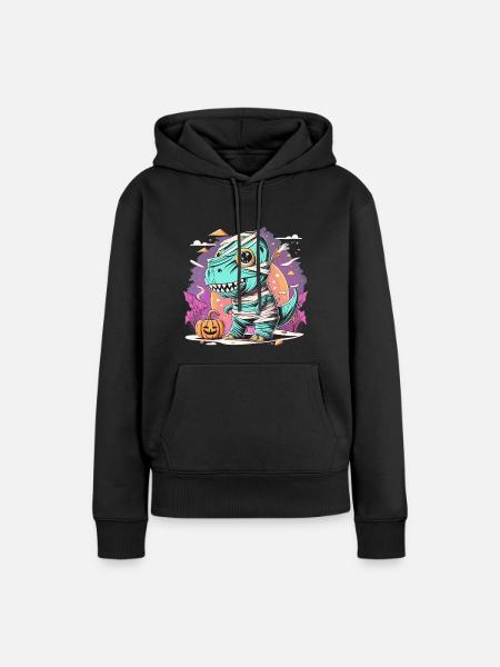 Tyrannosaurus Trex Halloween - Frauen Premium Bio Hoodie - Schwarz