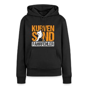 Eishockey Kurven sind Fahrfehler - Frauen Premium Bio Hoodie - Schwarz - Vorne - Julia (174cm)