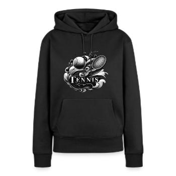 Tennis ist der Sport für Männer und Frauen - Frauen Premium Bio Hoodie - Schwarz - Vorne - Julia (174cm)