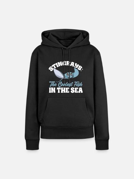 Stachelrochen Mantarochen Ozean Rochen - Frauen Premium Bio Hoodie - Schwarz