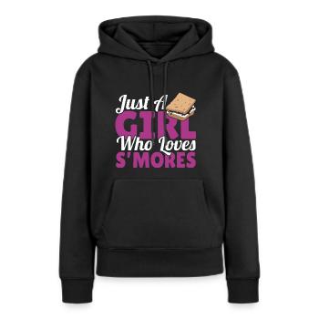 Femmes juste une fille qui aime Smores Marshmallow Cam - Sweat à capuche Premium bio Femme - noir - Devant - Julia (174cm)
