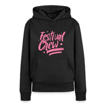Festival Équipe musique Festivals Festival - Sweat à capuche Premium bio Femme - noir - Devant - Julia (174cm)