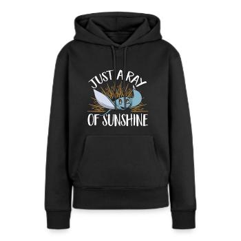 Raies pastenagues, raies manta, raies océaniques, raies - Sweat à capuche Premium bio Femme - noir - Devant - Julia (174cm)