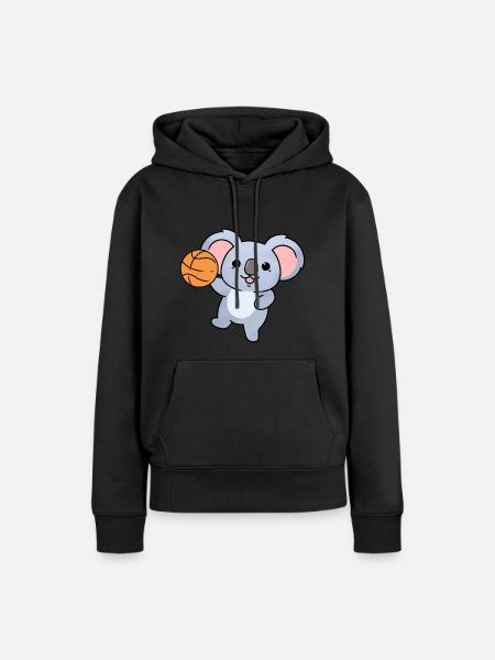 Koala-Basketball - Frauen Premium Bio Hoodie - Schwarz