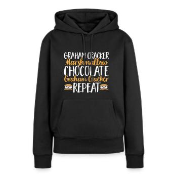 S'more Campfire Marshmallow Camping - Sweat à capuche Premium bio Femme - noir - Devant - Julia (174cm)