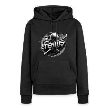 Tennis ist der Sport für Männer und Frauen - Frauen Premium Bio Hoodie - Schwarz - Vorne - Julia (174cm)