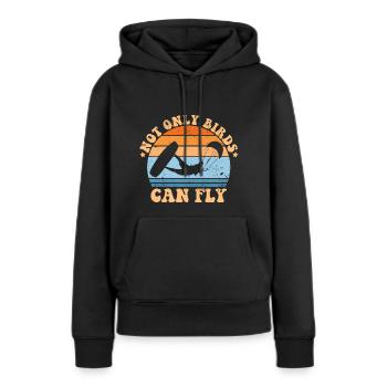 Kitesurfer nicht nur vögel fliegen kiteboard - Frauen Premium Bio Hoodie - Schwarz - Vorne - Julia (174cm)