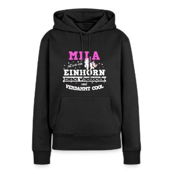 Mila Mädchen Geschenk - Frauen Premium Bio Hoodie - Schwarz - Vorne - Julia (174cm)