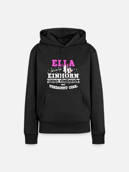 Ella Mädchen Frauen Geschenk - Frauen Premium Bio Hoodie - Schwarz