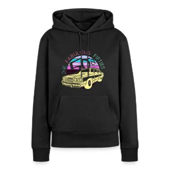 Die glorreichen 50er - Retro - Frauen Premium Bio Hoodie - Schwarz - Vorne - Julia (174cm)