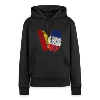 Fingerabdruck Franzose Frankreich - Frauen Premium Bio Hoodie - Schwarz - Vorne - Julia (174cm)