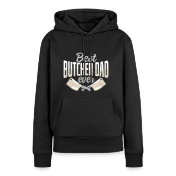 Butcher Butcher Butcher Butcher’s Gift - Sweat à capuche Premium bio Femme - noir - Devant - Julia (174cm)