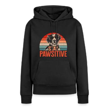 Épagneul Breton Épagneul Cadeau - Sweat à capuche Premium bio Femme - noir - Devant - Julia (174cm)