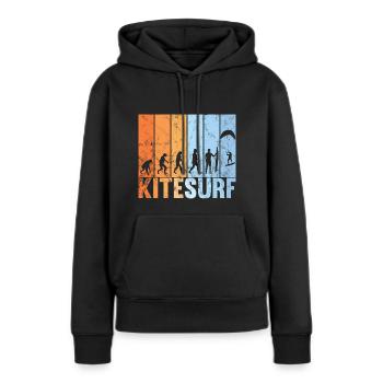 Kitesurfing evolution retro kitesurfer athlet - Frauen Premium Bio Hoodie - Schwarz - Vorne - Julia (174cm)