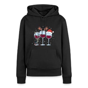 Glühwein Weihnachten Weihnachtsmarkt - Frauen Premium Bio Hoodie - Schwarz - Vorne - Julia (174cm)