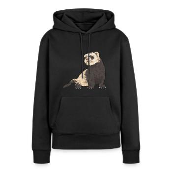 Furet, propriétaire de furet - Sweat à capuche Premium bio Femme - noir - Devant - Julia (174cm)