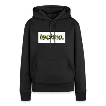 techno. camouflage - Frauen Premium Bio Hoodie - Schwarz - Vorne - Julia (174cm)