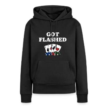 Got Flashed Card Games Casino Card Player - Sweat à capuche Premium bio Femme - noir - Devant - Julia (174cm)