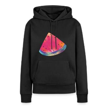 Bunte Wassermelone Sommer Lebensmittel - Frauen Premium Bio Hoodie - Schwarz - Vorne - Julia (174cm)