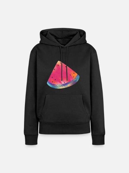 Bunte Wassermelone Sommer Lebensmittel - Frauen Premium Bio Hoodie - Schwarz