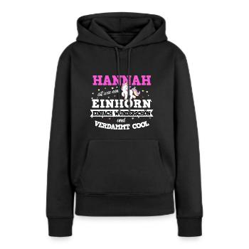 Hannah Mädchen Geschenk - Frauen Premium Bio Hoodie - Schwarz - Vorne - Julia (174cm)