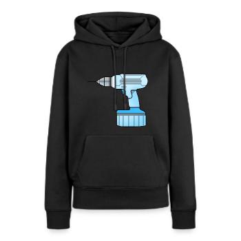 Perceuse - Sweat à capuche Premium bio Femme - noir - Devant - Julia (174cm)