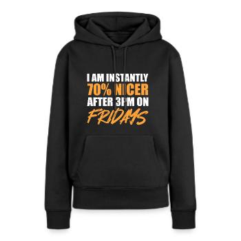 Sofort schöner Arbeitstier Geschenk - Frauen Premium Bio Hoodie - Schwarz - Vorne - Julia (174cm)