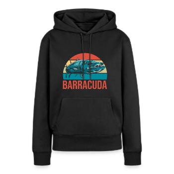 Cadeau pour les amateurs de poissons Barracuda - Sweat à capuche Premium bio Femme - noir - Devant - Julia (174cm)