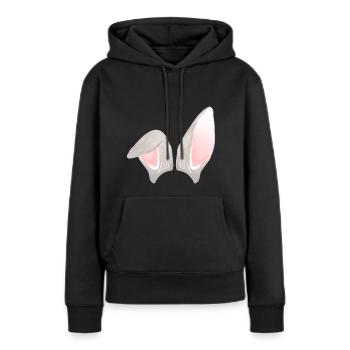 Oreilles de lapin - Sweat à capuche Premium bio Femme - noir - Devant - Julia (174cm)