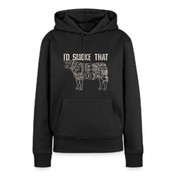 Ich smoke das - Grillen Smoker - Frauen Premium Bio Hoodie - Schwarz - Vorne - Julia (174cm)