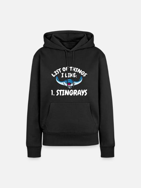 Stachelrochen Mantarochen Ozean Rochen - Frauen Premium Bio Hoodie - Schwarz