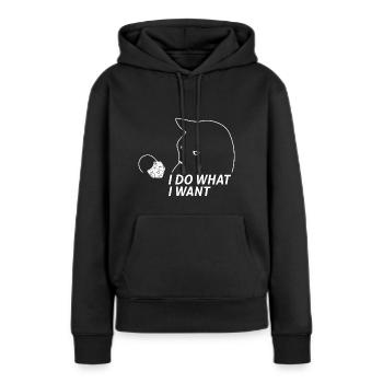 RPG Cat W20 Donjon Rôle Joueur - Sweat à capuche Premium bio Femme - noir - Devant - Julia (174cm)