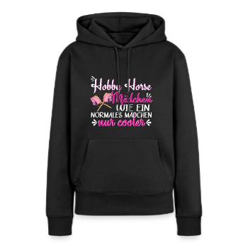 Hobby Horsing Reiterin Reitsport - Frauen Premium Bio Hoodie - Schwarz - Vorne - Julia (174cm)