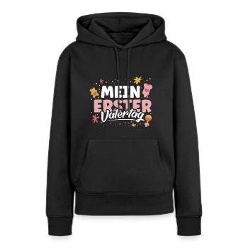 Mein erster Vatertag - Frauen Premium Bio Hoodie - Schwarz - Vorne - Julia (174cm)