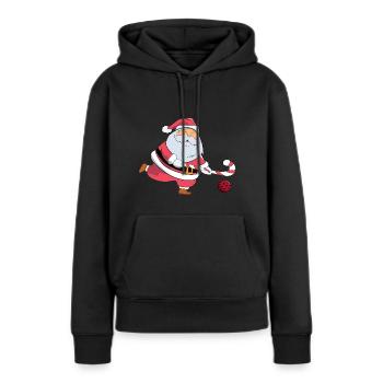 Père Noël Amateur de hockey sur gazon Spor de Noël - Sweat à capuche Premium bio Femme - noir - Devant - Julia (174cm)