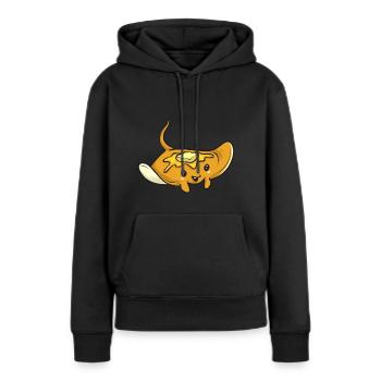 Raies pastenagues, raies manta, raies océaniques, raies - Sweat à capuche Premium bio Femme - noir - Devant - Julia (174cm)