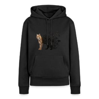 Lynx - Sweat à capuche Premium bio Femme - noir - Devant - Julia (174cm)