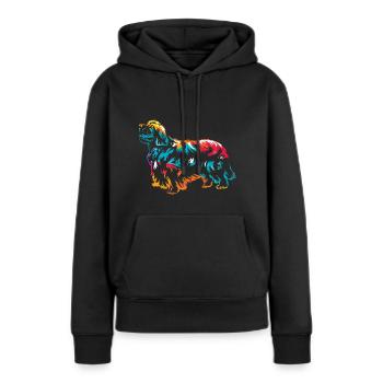 Clumber Spaniel - Frauen Premium Bio Hoodie - Schwarz - Vorne - Julia (174cm)