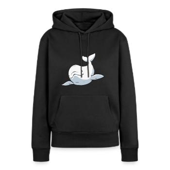 Weißwal Beluga Wal - Frauen Premium Bio Hoodie - Schwarz - Vorne - Julia (174cm)
