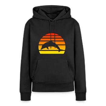 Dauphins Coucher de soleil silhouette poisson dauphins - Sweat à capuche Premium bio Femme - noir - Devant - Julia (174cm)