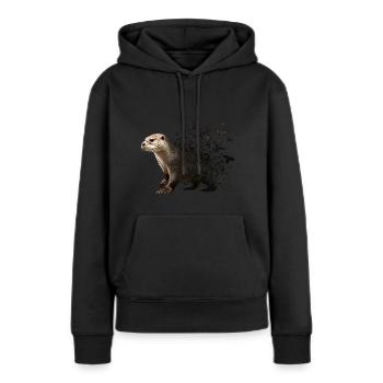 Otter - Frauen Premium Bio Hoodie - Schwarz - Vorne - Julia (174cm)