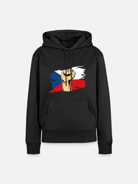 Faust Tscheche Tschechien - Frauen Premium Bio Hoodie - Schwarz