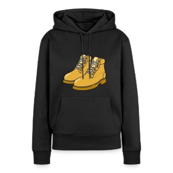 Bottes - Sweat à capuche Premium bio Femme - noir - Devant - Julia (174cm)