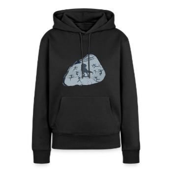 Dino Steinzeit - Frauen Premium Bio Hoodie - Schwarz - Vorne - Julia (174cm)